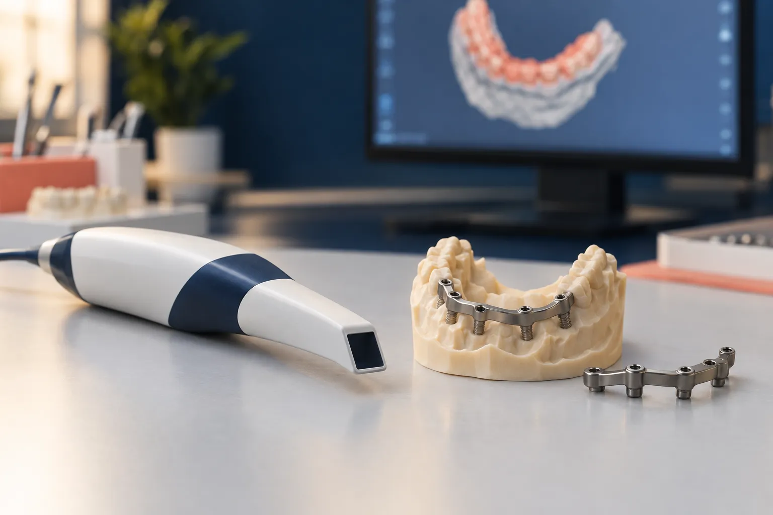 口內掃描器、3D 列印模型與鈦桿